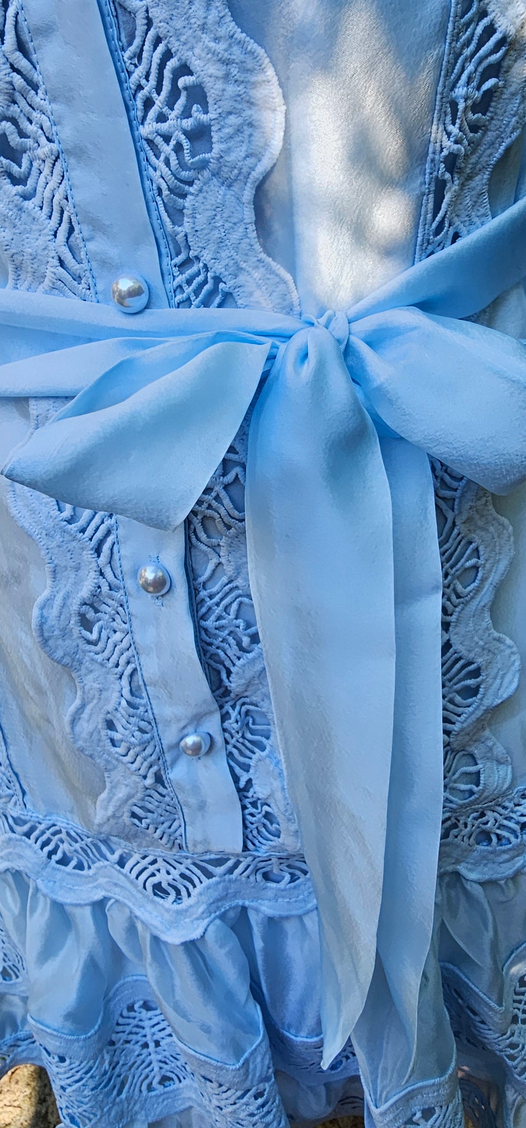 Robe Bleu Ciel Boutons & Ceinture