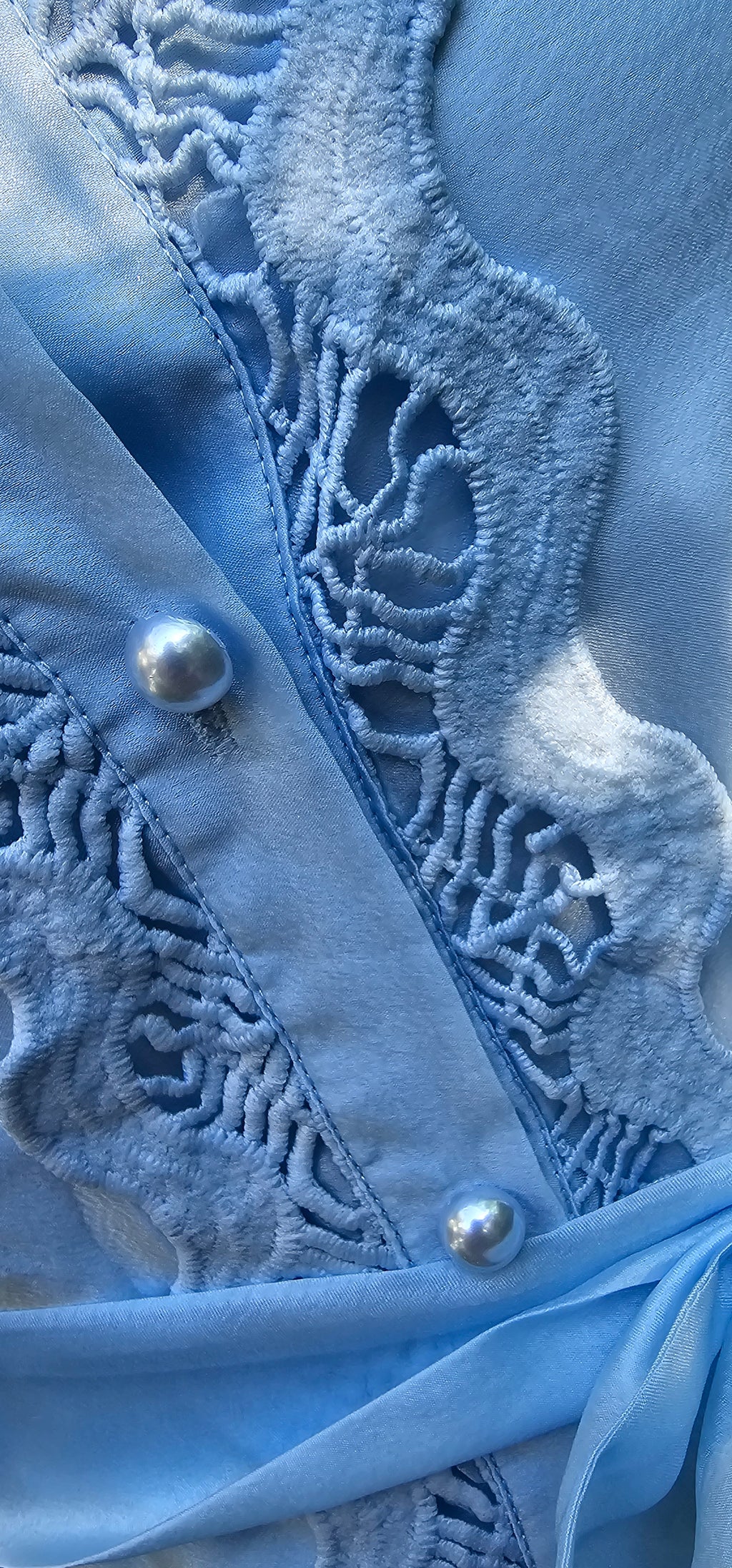 Robe Bleu Ciel Boutons & Ceinture
