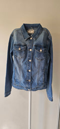 Veste en Jean Décor Texte Blanc & Strass