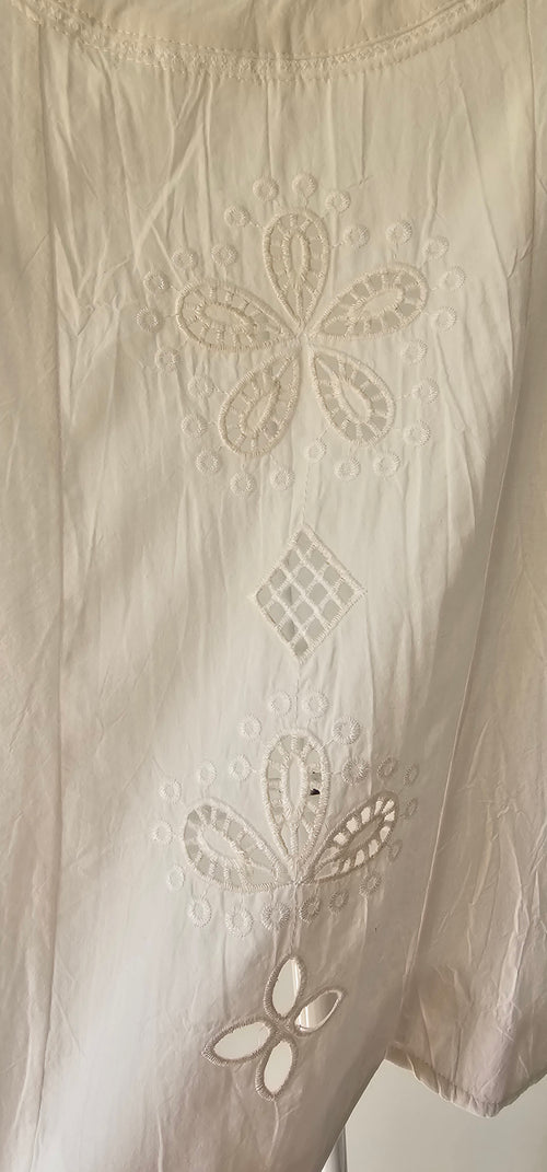 Blouse Blanche Broderie Crème