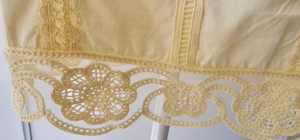 Blouse Jaune Dentelle Manches Courtes