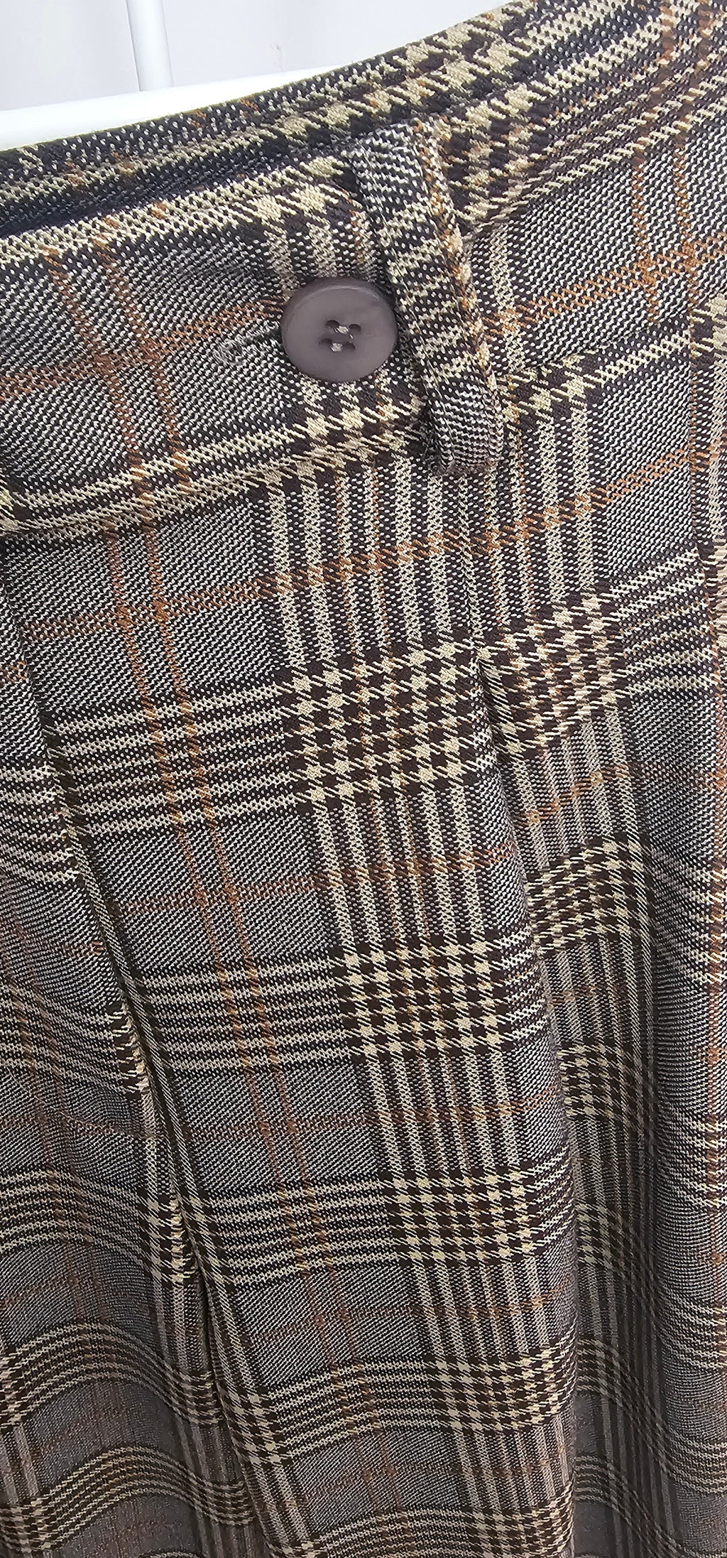 Pantalon Large Carreaux Prince de Galles Marron