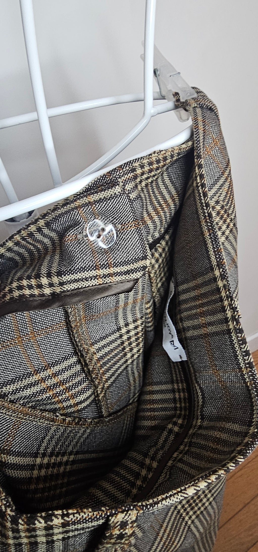 Pantalon Large Carreaux Prince de Galles Marron
