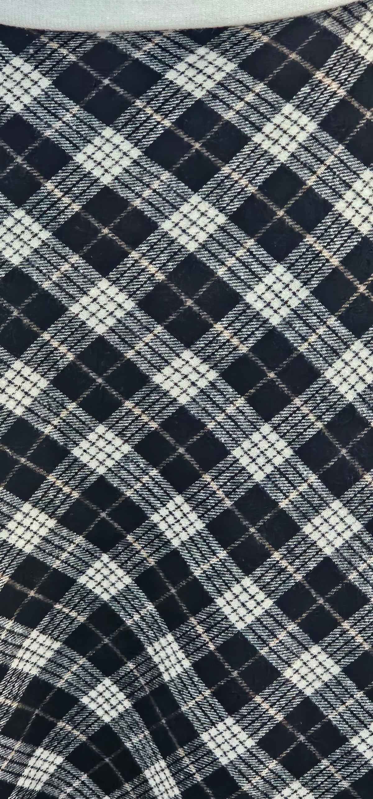 Jupe Midi Carreaux Noir et Blanc Coupe Biais