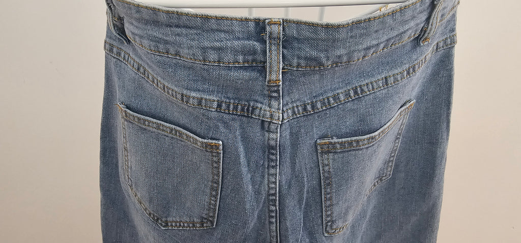 Jean Bootcut Poches Tressées Bleu Délavé