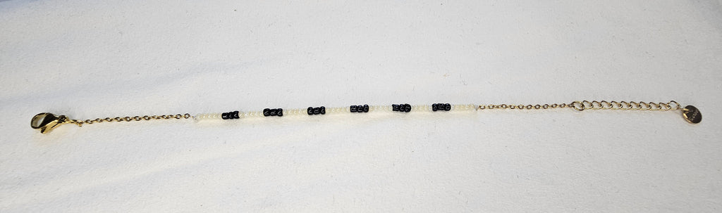 Bracelet Rocailles Noir & Blanc – Motif Graphique Bohème