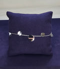 Bracelet chaîne argentée avec disques ronds miroir dégradés sans nickel