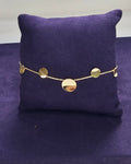 Bracelet chaîne dorée avec disques ronds miroir dorés dégradés sans nickel