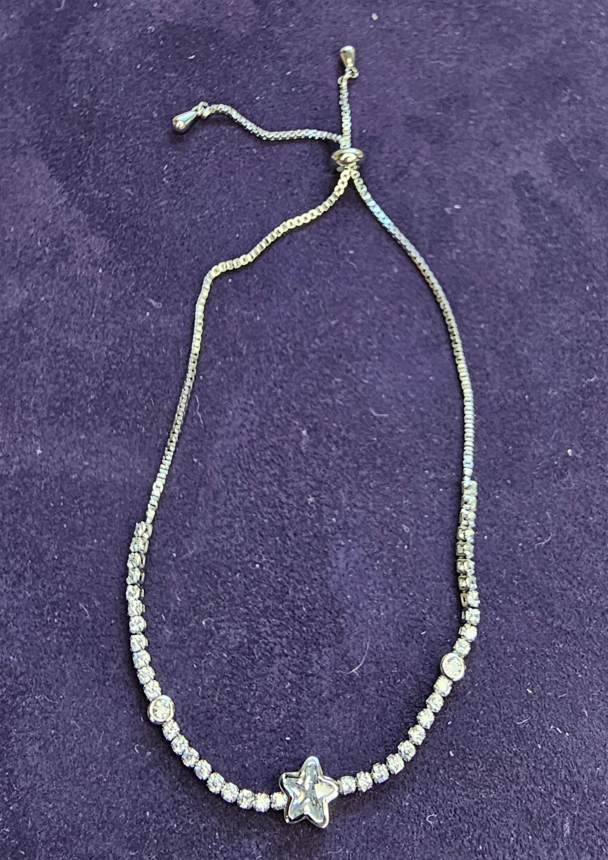 Bracelet Argenté – Étoile Strass Centrale Sans Nickel